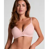 Hunkemöller Bügelloser BH "Vorgeformter BH ohne Bügel Lola", Damen, Gr. 80D, Cup D, rosa, 58% Polyamid, 25% Polyester, 17% Elasthan, BHs