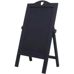 Mendler Werbetafel HWC-E51, Aufsteller Kreidetafel, 66x37x27cm Shabby-Look Vintage ~ dunkelgrau