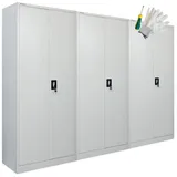 PROREGAL® Mehrzweckschrank Mega Deal Flügeltürenschrank ELEPHANT (3-St) Robuster Flügeltürenschrank Stahlschrank Werkstattschrank Spind grau 80 cm x 180 cm x 40 cm