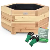 holz4home Pflanzkübel 6-eckig S 40 x 40 x 40 cm Braun