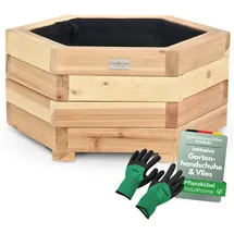 holz4home Pflanzkübel 6-eckig S 40 x 40 x 40 cm Braun