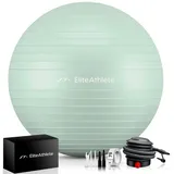 EliteAthlete EliteAthlete® Gymnastikball Sitzball Büro ergonomisch mit Anti Burst System - Fitness Pilates Schwangerschaft - 55cm grün 55 CM