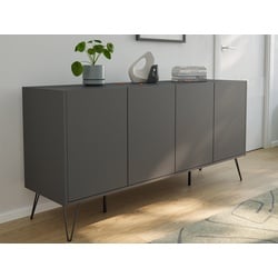 Raumwunder XL Sideboard Kommode Maxim 155cm stehend 4 Türen Grafit