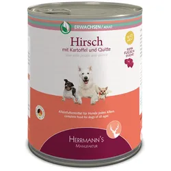 Herrmann's Selection Erwachsen 6x800g Dose Hundenassfutter Hirsch mit Kartoffel & Quitte