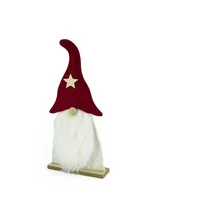 MARELIDA Wichtel Dekofigur stehend Weihnachtswichtel weißer Bart graue Mütze