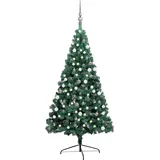 vidaXL Künstlicher Halber Weihnachtsbaum Grün 210 cm