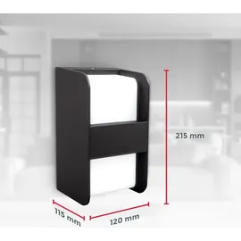 B.K.Licht Außenwandleuchte - E27 Fassung, Mittelsteg, IP44 Schwarz - Schwarz/Weiß