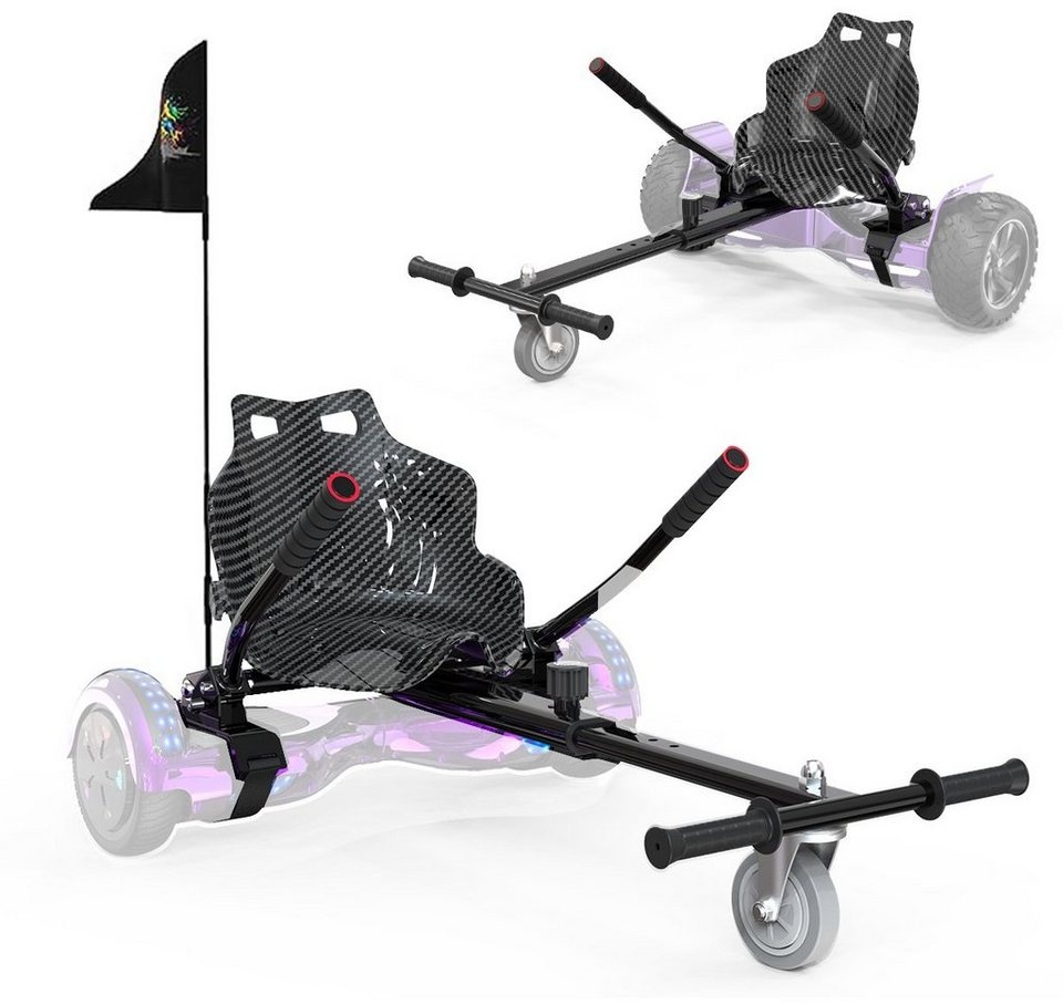 RCB Balance Scooter Kart Sitz für 6,5"-10" Hoverboards, Go-Kart Zubehör für Balance Scooter schwarz
