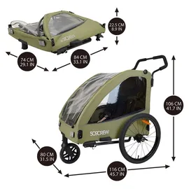 509 crew de gmbh 509 Trailer II Kinder-Fahrradanhänger khaki