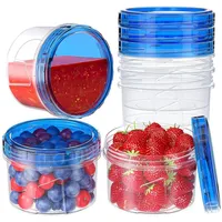 Rainway Kleine Lebensmittelbehälter, 6 Stück 16 OZ Kunststoff Dosen mit Deckel, Wiederverwendbare Frischhaltedosen Joghurtbecher, Gefrierdosen Auslaufsicher, Stapelbare Lebensmittel Vorratsdosen