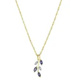 Amor Kette mit Anhänger Blütenranke Blau Gold