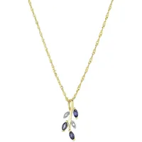 Amor Kette mit Anhänger Blütenranke Blau Gold