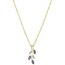 Amor Kette mit Anhänger Blütenranke Blau Gold