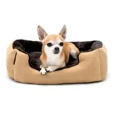 lionto Hundebett mit Wendekissen braun/ beige S