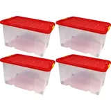 BigDean Eurobox 60 x 40 x 32,5 cm 4-tlg. rot/transparent