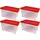 BigDean Eurobox 60 x 40 x 32,5 cm 4-tlg. rot/transparent