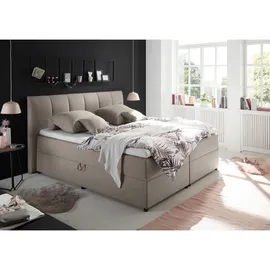 ed exciting design Boxspringbett GRAZIA 180 x 200 cm - Braun/Beige