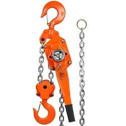 VEVOR Ratschenzug Stahl 6T Belastbarkeit Flaschenzug Hebezug 2,8m Hubhöhe Hebelzug Ф10x30mm Hubkettengröße Kettenzug 340N Zugkraft Strapazierfähige Doppelklinken-Bremse Ratschenkettenzug