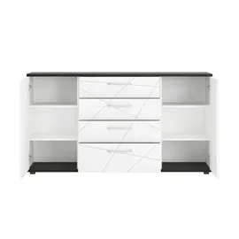 Möbel Kraft Sideboard 161 x 87 x 40 cm Weiß