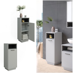 Vicco Midischrank Badschrank Badezimmermöbel Beatrice Grau Anthrazit modern 38x80 Badezimmer Schrank Badmöbel Schranktür Schrankfach Ablage Aufbewahrung
