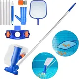 Poolroboter, Poolsauger Mit Oberflächennetz Und 5-teiligem Stiel, Manueller Poolsauger Für Pools, Teiche, Aquarien Und Springbrunnen – Crezuo