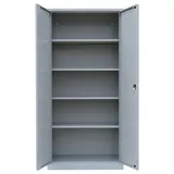 Stahl Aktenschrank Metallschrank abschließbar Werkzeugschrank Lichtgrau/Anthrazit 1950 x 925 x 422 mm 530348