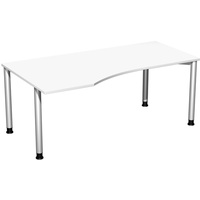 geramöbel Schreibtisch 4-Flex links verstellbar weiß/silber