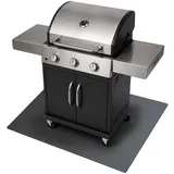 Tulup Grill-Unterlage 100 x 70 cm Metall Schwarz