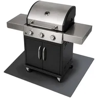 Tulup Grill-Unterlage 100 x 70 cm Metall Schwarz