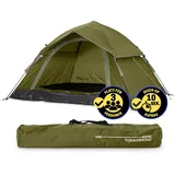 Lumaland Camping Zelt | Leichtes Pop Up Wurfzelt | 2-3 Personen Kuppelzelt | Trekking & Festival Igluzelt | Sekundenzelt Wasserdicht 210x190x110cm | Ideal auch als Strand Wind- & Sonnenschutz [Grün]