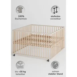 Sämann Laufgitter Matratze SleepPlus, Lattenrost – Sprossen sahara dust/natur, | Gr.: 120x120 cm,