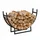 Relaxdays Kaminholzregal halbrund Metall 55 x 92 x 21 cm Schwarz