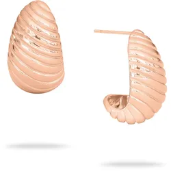 Paar Creolen ECHTZEIT "Schmuck Geschenk Edelstahl Ohrringe The Organic Drop", rosa (roségoldfarben), Ohrringe, Kinder, Edelstahl