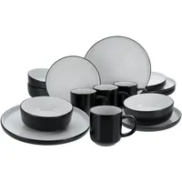 CreaTable CreaTable, Kombiservice Nordic Cool Black, 16-teiliges Geschirrset für