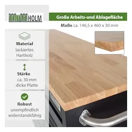 Baumarktplus Werkstattwagen Deluxe XXL Anthrazit unbestückt 160 x 91 cm 20 Schubladen Werkbank Sideboard