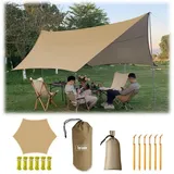 luxuskollektion Ultraleichtes Camping Tarp Zelt 4,5x4,5m Wasserdicht Multifunktional