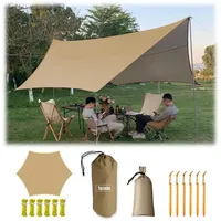 luxuskollektion Ultraleichtes Camping Tarp Zelt 4,5x4,5m Wasserdicht Multifunktional