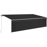 vidaXL Markise Automatisch mit Rollo LED Windsensor 5x3m Anthrazit