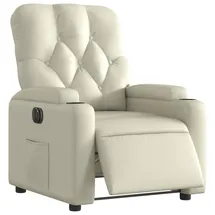 vidaXL Relaxsessel mit Liegefunktion Kunstleder 142 x 75 x 100 cm Creme elektrisch
