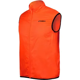 Chiba Windblocker Weste Safety - XL, neon orange, extrem leicht,