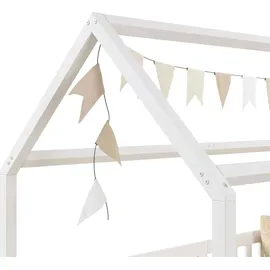 Idimex Hausbett NINA 90 x 200 cm Kiefer massiv lackiert weiß