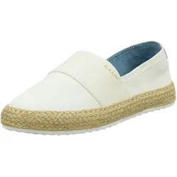 Espadrille GANT "Raffiaville", Damen, Gr. 39, weiß (weiß, natur), Textil, casual, Schuhe, Strandschuh, Slipper mit Bast-Verzierung