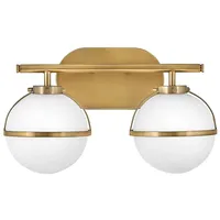 Elstead Lighting Hollis 2-flammige Wandleuchte (HK-HOLLIS2-O-HB-BATH) Messing/Weiß