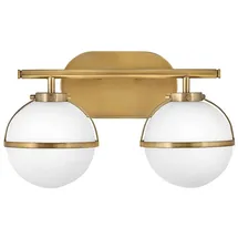 Elstead Lighting Hollis 2-flammige Wandleuchte (HK-HOLLIS2-O-HB-BATH) Messing/Weiß