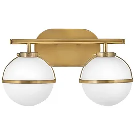 Elstead Lighting Hollis 2-flammige Wandleuchte (HK-HOLLIS2-O-HB-BATH) Messing/Weiß
