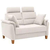 2-Sitzer HOME AFFAIRE "Palmera", beige (natur), B:149cm H:89cm T:89cm, 100% Polyester, Struktur (100% Polyester), Luxus-Microfaser in Lederoptik (100% Polyester), Sofas, Federkern-Polsterung, Steckvorrichtung für 2 Kopfstützen (optional)