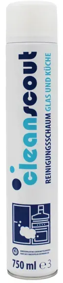 Glasreiniger Cleanscout Glas und Küche Powerschaum 750 ml lang haftender alkalischer Schaum mit starker Fettlösekraft