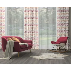 Vorhang WIRTH "Kairo" Gr. 5, rot, B:132cm H:255cm, Jacquard, Baumwolle, Polyester, Gardinen