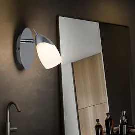 ETC Shop 2er Set LED Wandleuchte Wandstrahler Wandlampe, verstellbar, Metall Glas satiniert, G9 3 Watt 210 Lumen, Flur Wohnzimmer Treppenhaus