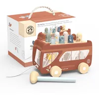 NICI Speedy Monkey Bus-Hammerbank 20,7x14x14,6cm bunt, Holz Spielzeug für